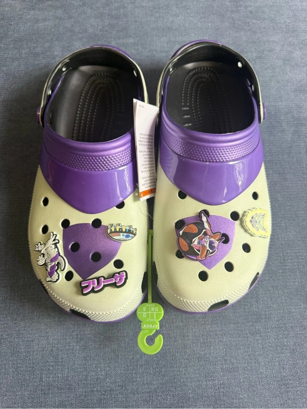 Dragon Ball Z Frieza Classic Clog Crocs Mens SZ 11 New Metallic Purple Charms